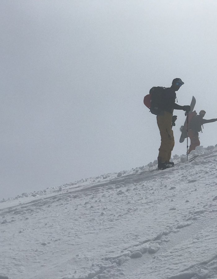 People hiking snow mountain